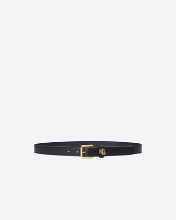 LAUREN RALPH LAUREN CINTURA NERO / S CINTURA IN PELLE CON LOGO SUL PASSANTE