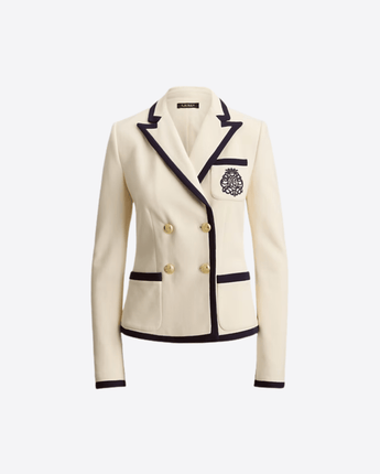 LAUREN RALPH LAUREN GIACCA BLAZER A DOPPIO PETTO IN PIQUÉ BICOLORE