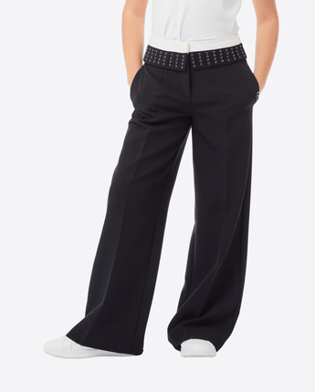 LIU JO PANTALONE NERO / 8 PANTALONE CON APPLICAZIONE IN VITA