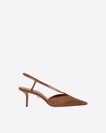 MAX MARA SCARPE SLINGBACK IN TELA EFFETTO RAFIA