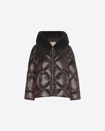 MAX MARA THE CUBE GIACCA IMBOTTITO CON CAPPUCCIO IN TELA ANTIGOCCIA
