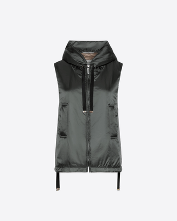 MAX MARA THE CUBE GILET GILET IMBOTTITO CON CAPPUCCIO IN TELA ANTIGOCCIA