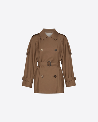 MAX MARA THE CUBE TRENCH TRENCH CORTO IN TWILL ANTIGOCCIA