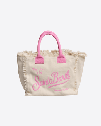 Mc2 Saint Barth BORSA BEIGE/ROSA / UNI BORSA VANITY REGULAR IN CANVAS CON STAMPA LOGO