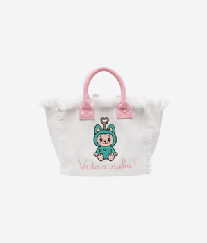Mc2 Saint Barth BORSA BIANCO/ROSA / UNI BORSA COLETTE CON STAMPA LABUBU