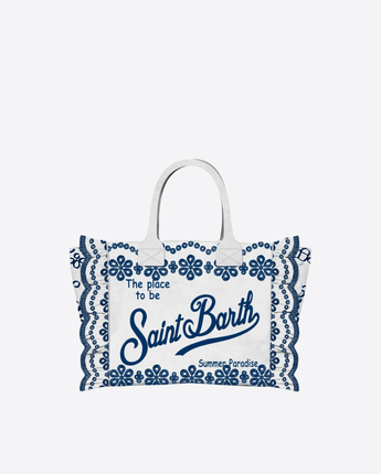 Mc2 Saint Barth BORSA BIANCO / UNI BORSA COLETTE CON VOLANT A FIORI