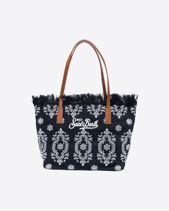 Mc2 Saint Barth BORSA BLU SCURO / UNI BORSA CITY IN TESSUTO DENIM CON RICAMI