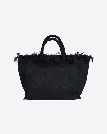 Mc2 Saint Barth BORSA NERO / UNI BORSA VANITY REGULAR IN CANVAS CON PATCH NERO