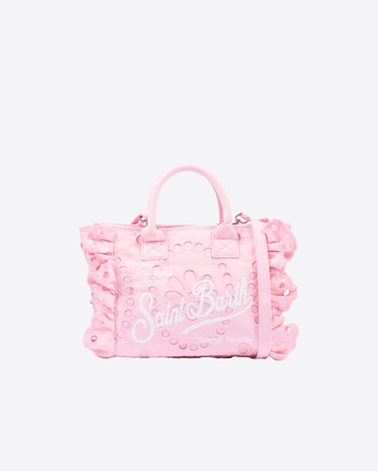 Mc2 Saint Barth BORSA ROSA / UNI BORSA VANITY MINI VOLANT IN COTONE SANGALLO
