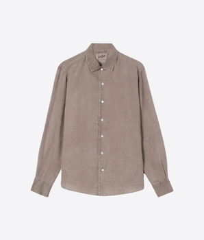 Mc2 Saint Barth CAMICIA MARRONE / S CAMICIA RAPHAEL IN LINO CON TINTURA MINERALE