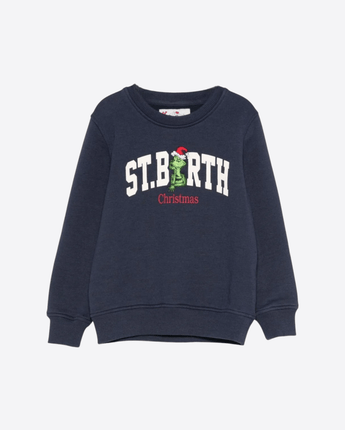 Mc2 Saint Barth FELPA BLU / 8A FELPA BLU CON STAMPA IL GRINCH