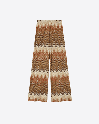 Mc2 Saint Barth PANTALONI PANTALONE LUNGO AMALIA IN RASCHEL DEGRADÉ MARRONE