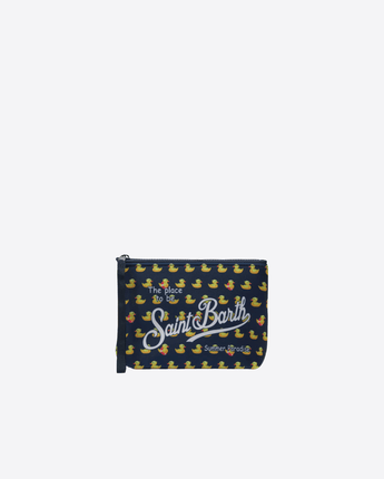 Mc2 Saint Barth POCHETTE BLU / UNI POCHETTE ALINE IN SCUBA CON STAMPA PAPERELLE