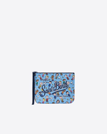 Mc2 Saint Barth POCHETTE CELESTE / UNI POCHETTE ALINE IN SCUBA CON STAMPA SNOOPY AND FRIENDS | SPECIAL EDITION