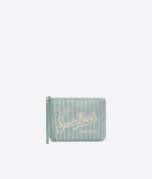 Mc2 Saint Barth POCHETTE VERDE MENTA / UNI POCHETTE ALINE EFFETTO SPUGNA CON FANTASIA A RIGHE IN RILIEVO