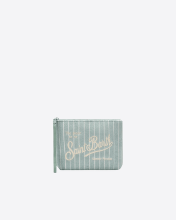 Mc2 Saint Barth POCHETTE VERDE MENTA / UNI POCHETTE ALINE EFFETTO SPUGNA CON FANTASIA A RIGHE IN RILIEVO