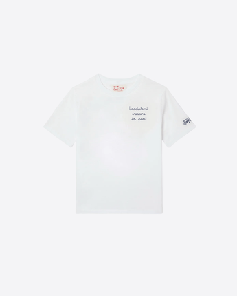 Mc2 Saint Barth T-SHIRT T-SHIRT PORTOFINO JR CON RICAMO "LASCIATEMI CRESCERE IN PACE!"