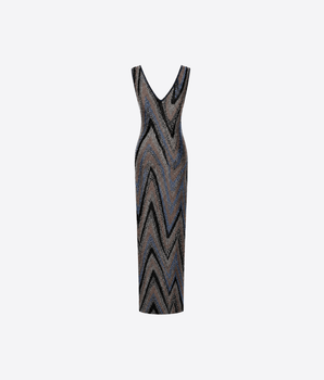 MISSONI ABITO ABITO CON SCOLLO A V E MOTIVO ZIG ZAG