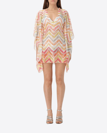 MISSONI ABITO ABITO COPRICOSTUME IN CRÊPE CON MOTIVO ZIG-ZAG