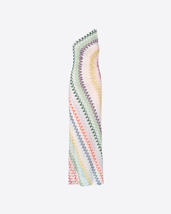 MISSONI ABITO ABITO LUNGO MONOSPALLA IN VISCOSA CHEVRON LAMÉ