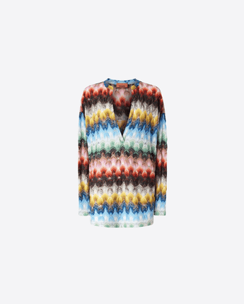 MISSONI MAGLIA BLUSA OVER CON PROFONDA SCOLLATURA A V