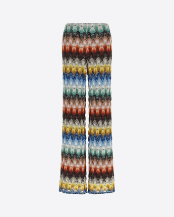 MISSONI PANTALONI PANTALONE PALAZZO IN PIZZO LAMÉ