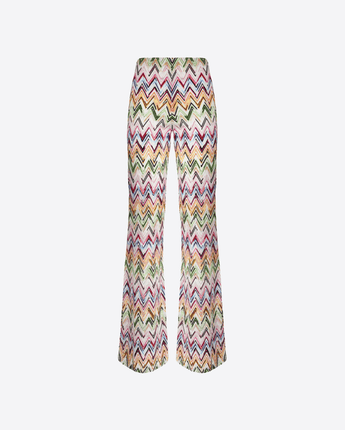 MISSONI PANTALONI PANTALONI FLARE IN VISCOSA STRETCH MOTIVO PIZZO CON ZIG ZAG