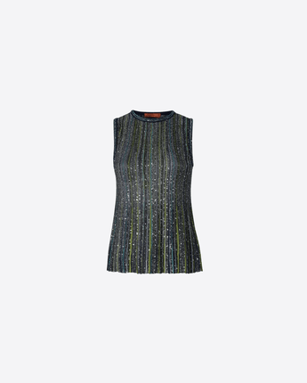 MISSONI TOP TOP SENZA MANICHE A COSTINE CON PAILLETTES