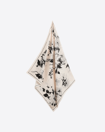 MOMONÌ FOULARD BIANCO/NERO / UNI FOULARD NIPPONIA IN TWILL DI SETA