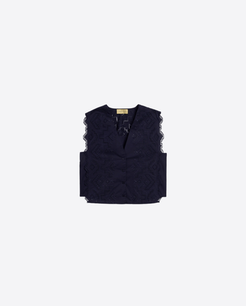 MOMONÌ GILET GILET CIELO IN POPELINE SANGALLO