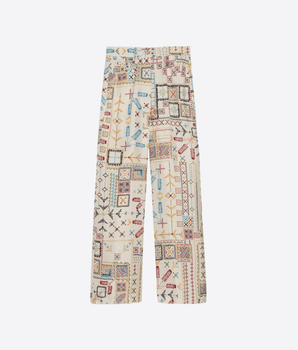 MOMONÌ PANTALONI PANTALONI ORTIZ IN TWILL DI SETA