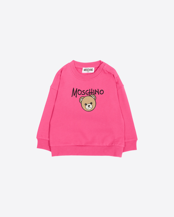 MOSCHINO FELPA FELPA IN COTONE FELPATO CON TEDDY BEAR