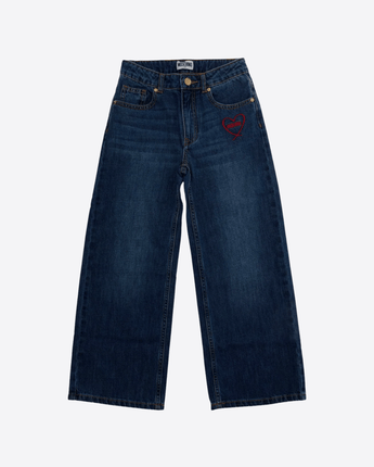 MOSCHINO JEANS JEANS IN DENIM CON LOGO CUORE