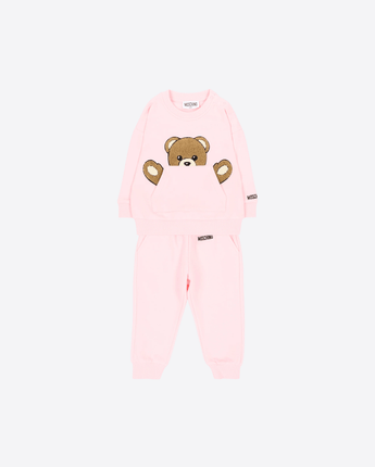MOSCHINO SET NEONATA COMPLETO IN COTONE FELPATO