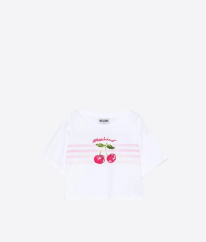 MOSCHINO T-SHIRT T-SHIRT A MANICHE CORTE CON STAMPA