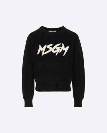 MSGM MAGLIA NERO / 8 MAGLIONE CON LOGO