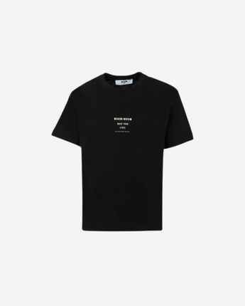 MSGM T-SHIRT NERO / 8 T-SHIRT A MANICHE CORTE