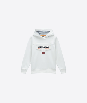 NAPAPIJRI FELPA WHITE / 6 FELPA CON CAPPUCCIO BURGEE