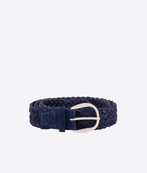 ORCIANI CINTURA BLU / 90 CINTURA INTRECCIATA SUEDE PLOT