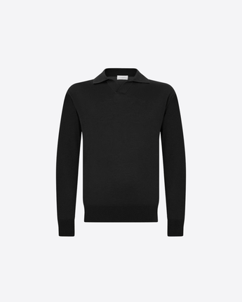PAOLO PECORA MAGLIA MAGLIA A POLO LOOSE FIT IN LANA MERINO EXTRAFINE