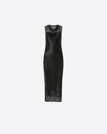 PINKO ABITO ABITO MIDI EFFETTO RETE CON STRASS