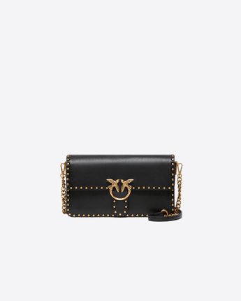 PINKO BORSA NERO / UNI BORSA LOVE ONE SLOUCHY IN PELLE CON BORCHIE
