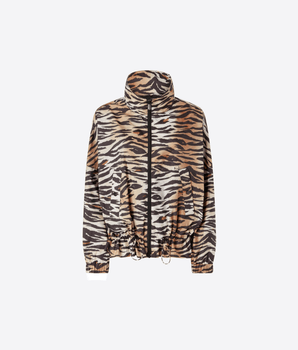 PINKO GIACCA GIUBBINO CON ZIP E STAMPA ANIMALIER