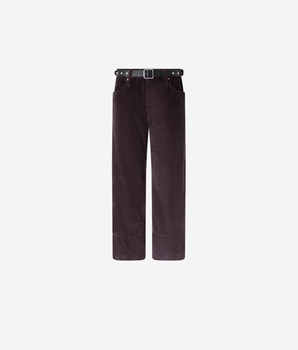 PINKO PANTALONI PANTALONI CROPPED IN VELLUTO CON CINTURA IN PELLE