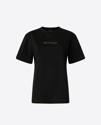 PINKO T-SHIRT PINKO MORE STRASS LESS STRESS