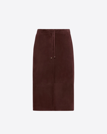 S MAX MARA GONNA GONNA LONGUETTE IN PELLE SCAMOSCIATA