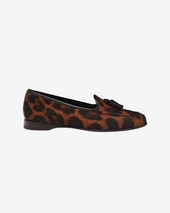 SANTONI Abbigliamento e accessori 36,5 MOCASSINO ANDREA CON NAPPE IN CAVALLINO ANIMALIER