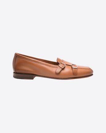 SANTONI SCARPE MARRONE / 36 MOCASSINO CARLOS DOPPIA FIBBIA LIGHT BROWN