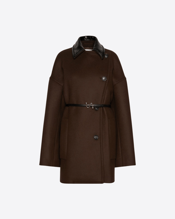 SPORTMAX GIACCA GIACCONE IN PANNO DI LANA