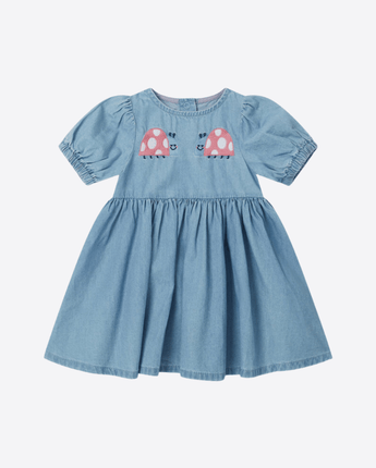 Stella McCartney ABITO ABITO IN DENIM CON RICAMO COCCINELLE STELLA McCARTNEY